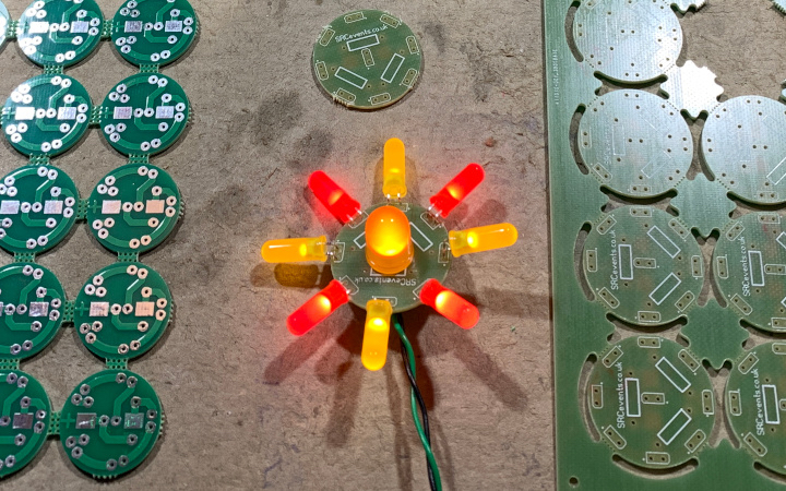 A 12V LED Bonsai plant flower PCB based on a Big Clive project