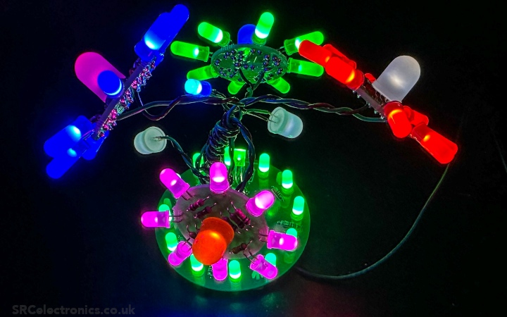 A 5V LED Bonsai plant flower PCB based on a Big Clive project