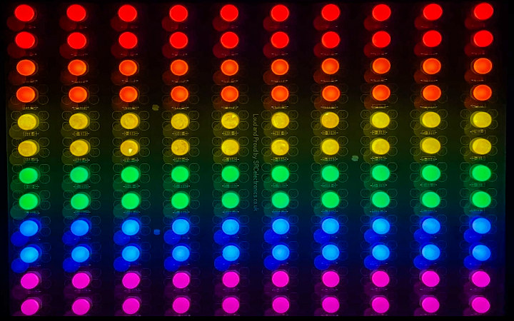 Celebrate Pride 2024 with my LED VU Meter Pride Flag. It comes in 5mm and 10mm LED versions, and responds to music and voice
